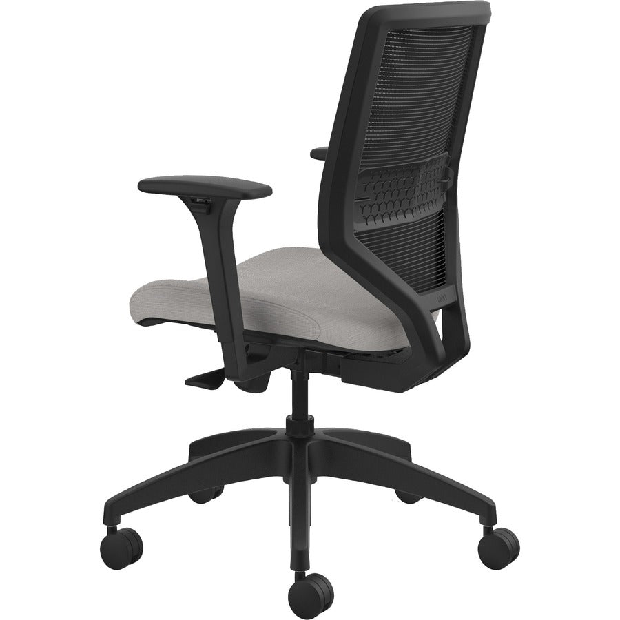 HON Solve Chair - Fabric Seat Material - Black Back Color - Mesh Back Material - Black Frame Color - Mid Back - Sterling