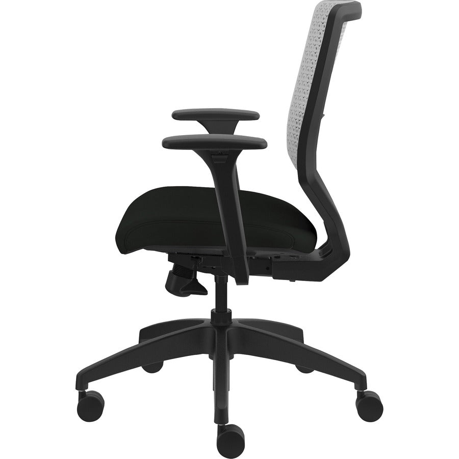 HON Solve Chair - Black Seat Color - Vinyl Seat Material - Titanium Back Color - Black Frame Color - Mid Back - Black - 