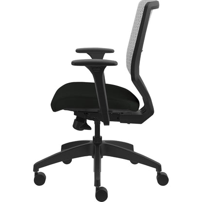 HON Solve Chair - Black Seat Color - Vinyl Seat Material - Titanium Back Color - Black Frame Color - Mid Back - Black - 