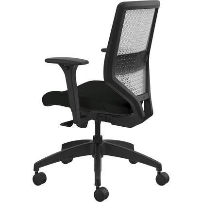HON Solve Chair - Black Seat Color - Vinyl Seat Material - Titanium Back Color - Black Frame Color - Mid Back - Black - 