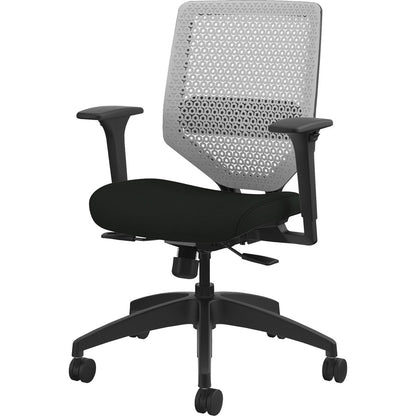 HON Solve Chair - Black Seat Color - Vinyl Seat Material - Titanium Back Color - Black Frame Color - Mid Back - Black - 