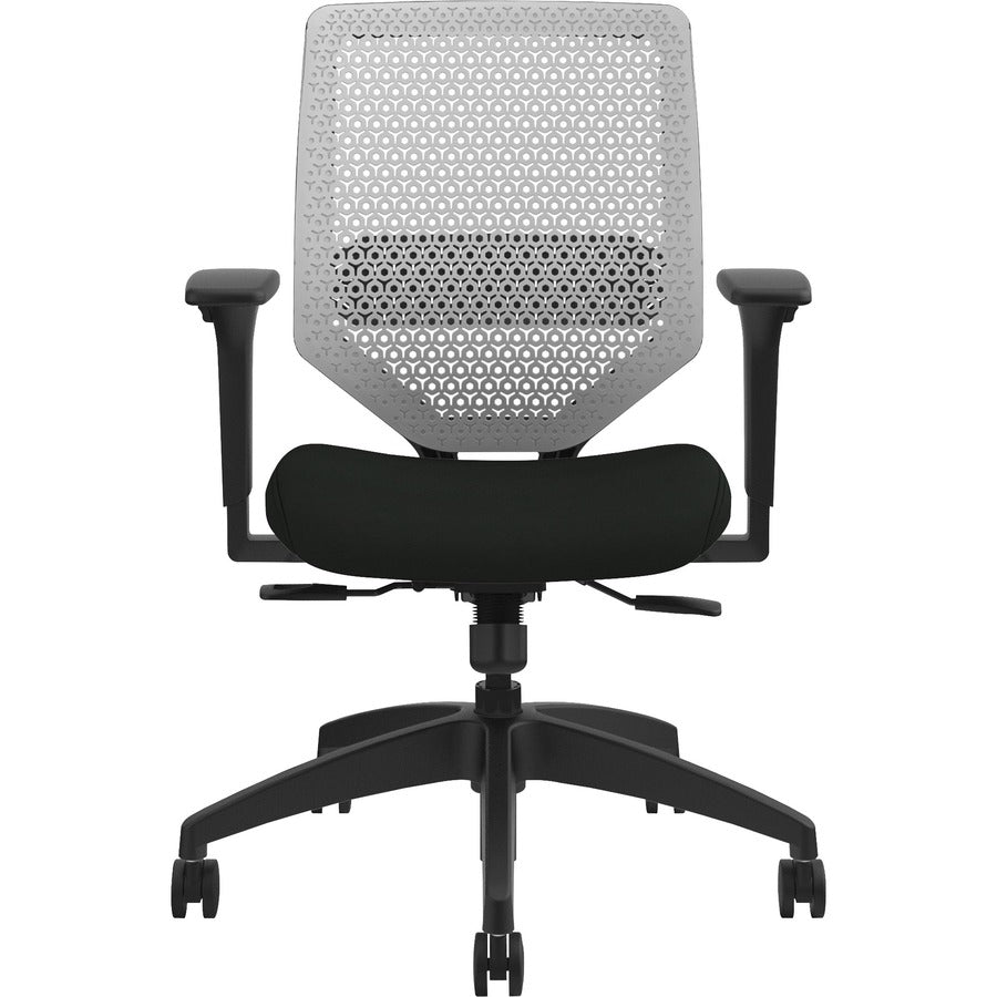 HON Solve Chair - Black Seat Color - Vinyl Seat Material - Titanium Back Color - Black Frame Color - Mid Back - Black - 