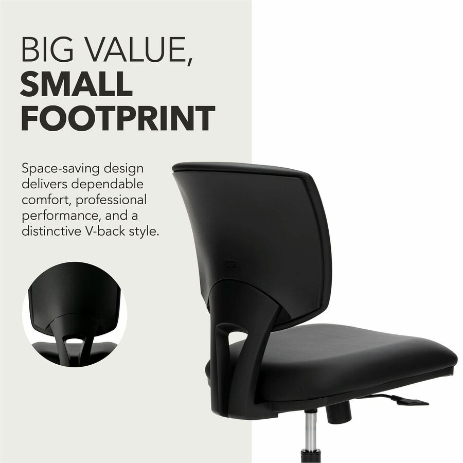 HON Volt Chair - Black Seat Color - Bonded Leather Seat Material - Black Back Color - Bonded Leather Back Material - Bla