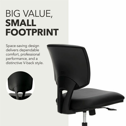 HON Volt Chair - Black Seat Color - Bonded Leather Seat Material - Black Back Color - Bonded Leather Back Material - Bla