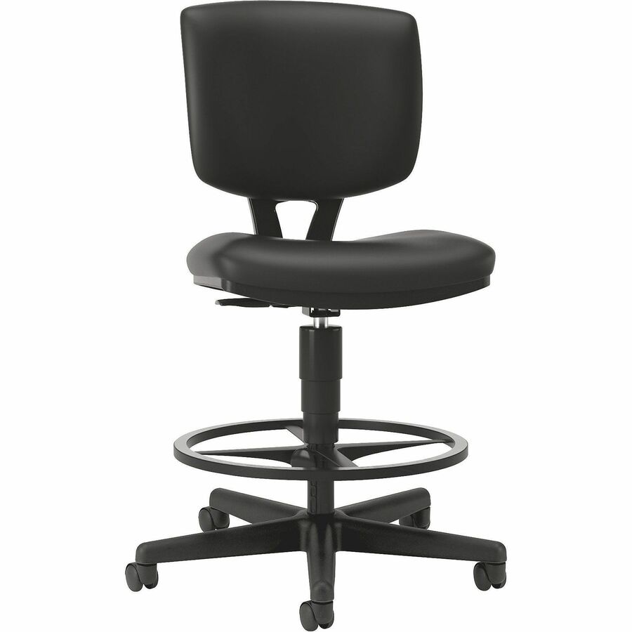 HON Volt Sitting Stool - Black Seat Color - Bonded Leather Seat Material - Black Back Color - Bonded Leather Back Materi