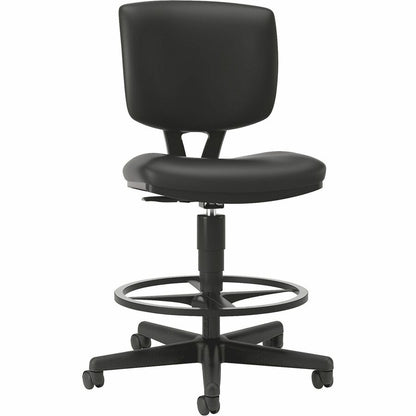 HON Volt Sitting Stool - Black Seat Color - Bonded Leather Seat Material - Black Back Color - Bonded Leather Back Materi
