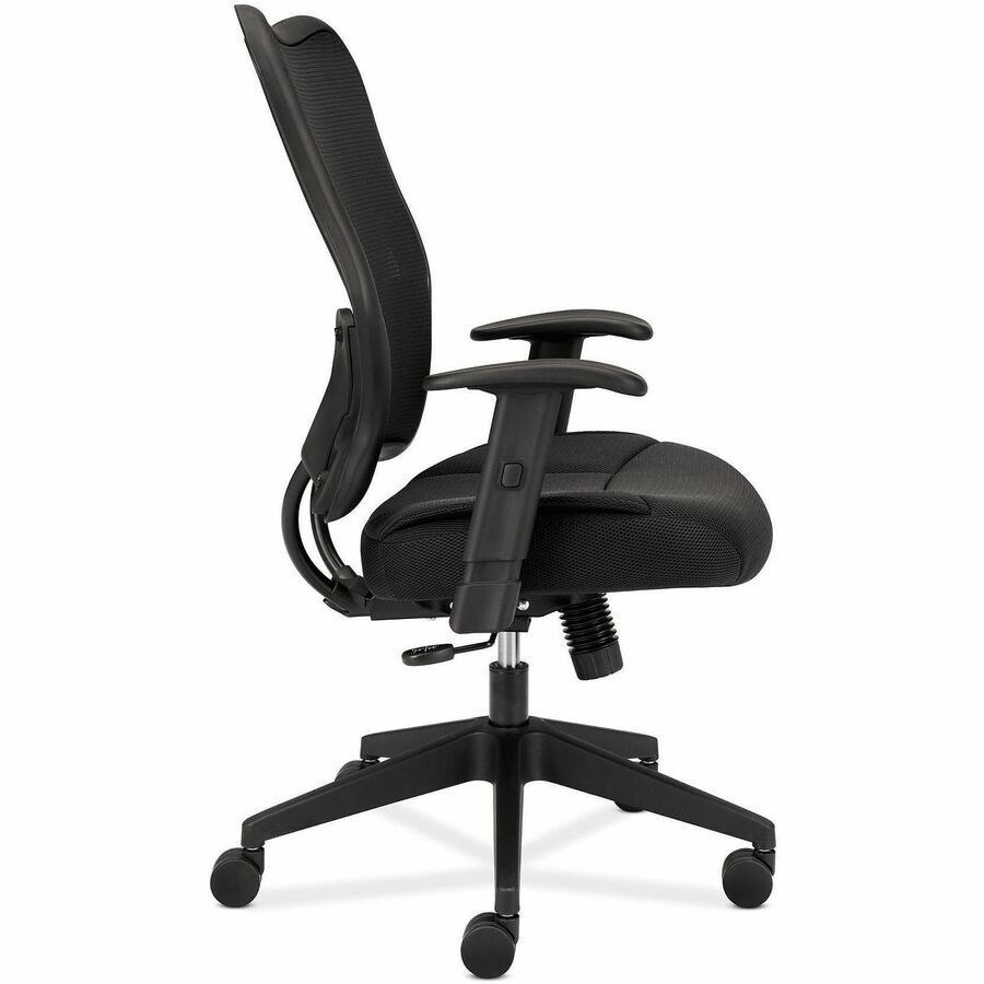 HON Wave Chair - Black Seat Color - Fabric Seat Material - Black Back Color - Reinforced Resin, Mesh Back Material - Bla