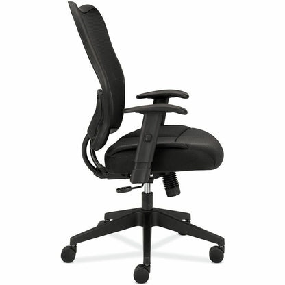 HON Wave Chair - Black Seat Color - Fabric Seat Material - Black Back Color - Reinforced Resin, Mesh Back Material - Bla