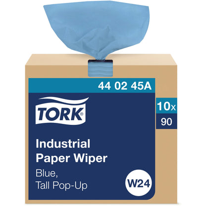 TORK Industrial Paper Wipers - 4 Ply - 3.35" Width x 6.50" Length - Blue - Paper, Fiber - 10 / Carton