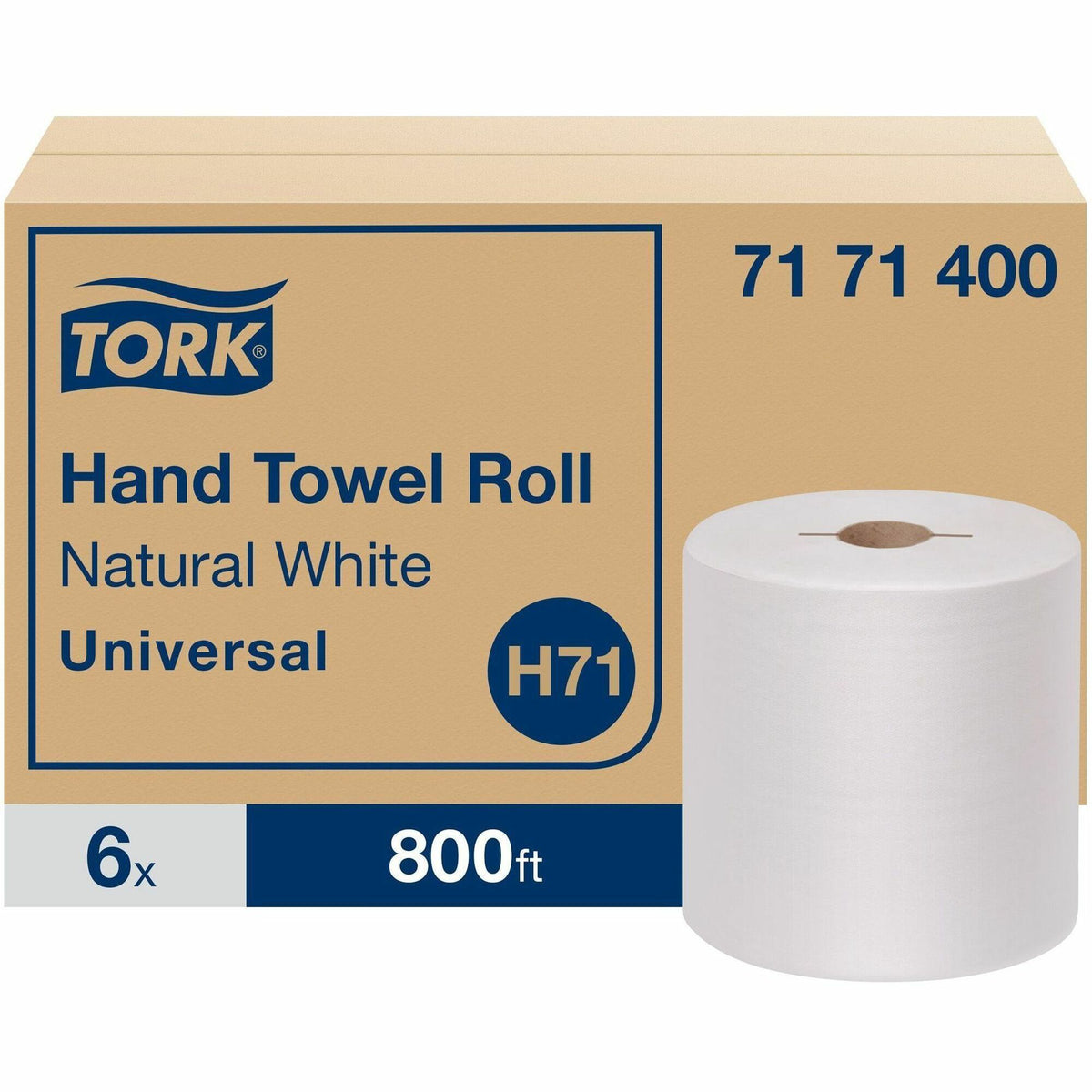TORK Paper Hand Towel Roll Natural White H71 - 1 Ply - Trifold - 7.80" Roll Diameter - 1 15/16" Core - Natural White - F