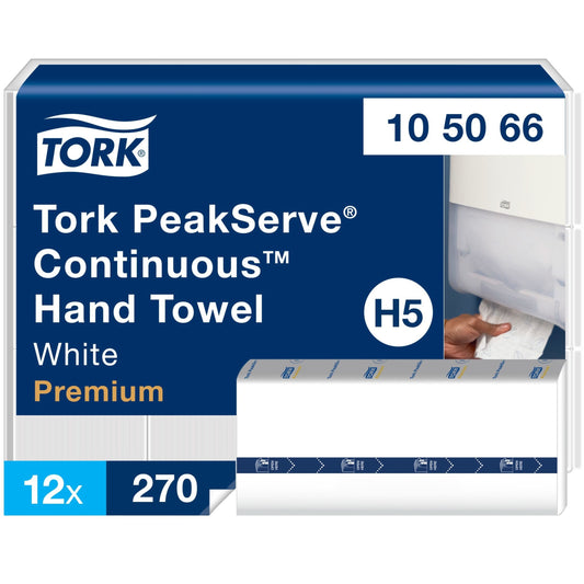 TORK Advanced PeakServe Continuous Hand Towel - 1 Ply - Multifold - 7.91" Width x 8.85" Length - Leaf design - White - 2