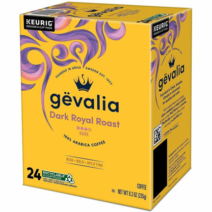 Gevalia K-Cup Dark Royal Roast Coffee - Compatible with Keurig Brewer - Dark - K-Cup - Dark Royal Roast - 24 / Box