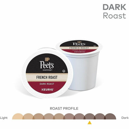 Peet's K-Cup French Roast Coffee - Compatible with Keurig Brewer - Dark - K-Cup - 22 / Box