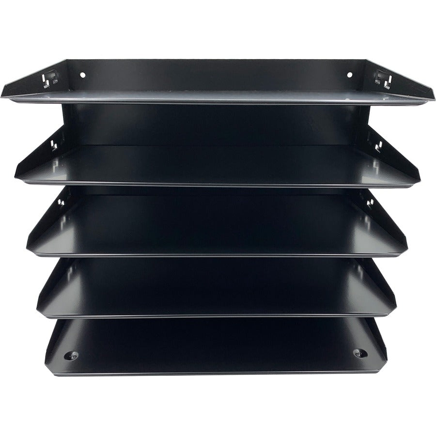 Huron Horizontal Slots Desk Organizer - 5 Compartment(s) - Horizontal - 15" Height x 15" Width x 8.75" Depth - Durable, 