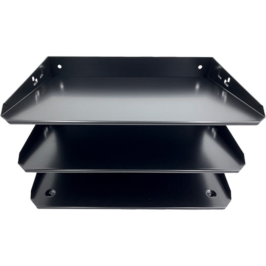 Huron Horizontal Slots Desk Organizer - 3 Compartment(s) - Horizontal - 6" Height x 12" Width x 8.75" Depth - Durable - 