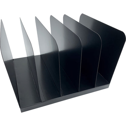 Huron Vertical Desk Organizer - 5 Compartment(s) - Vertical - 7.75" Height x 11" Width x 12.50" Depth - Durable - Black 