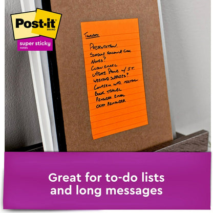 Post-it® Super Sticky Notes - Energy Boost Color Collection - 4" Flag/Note Width x 6" Flag/Note Length - Rectangle - 45 
