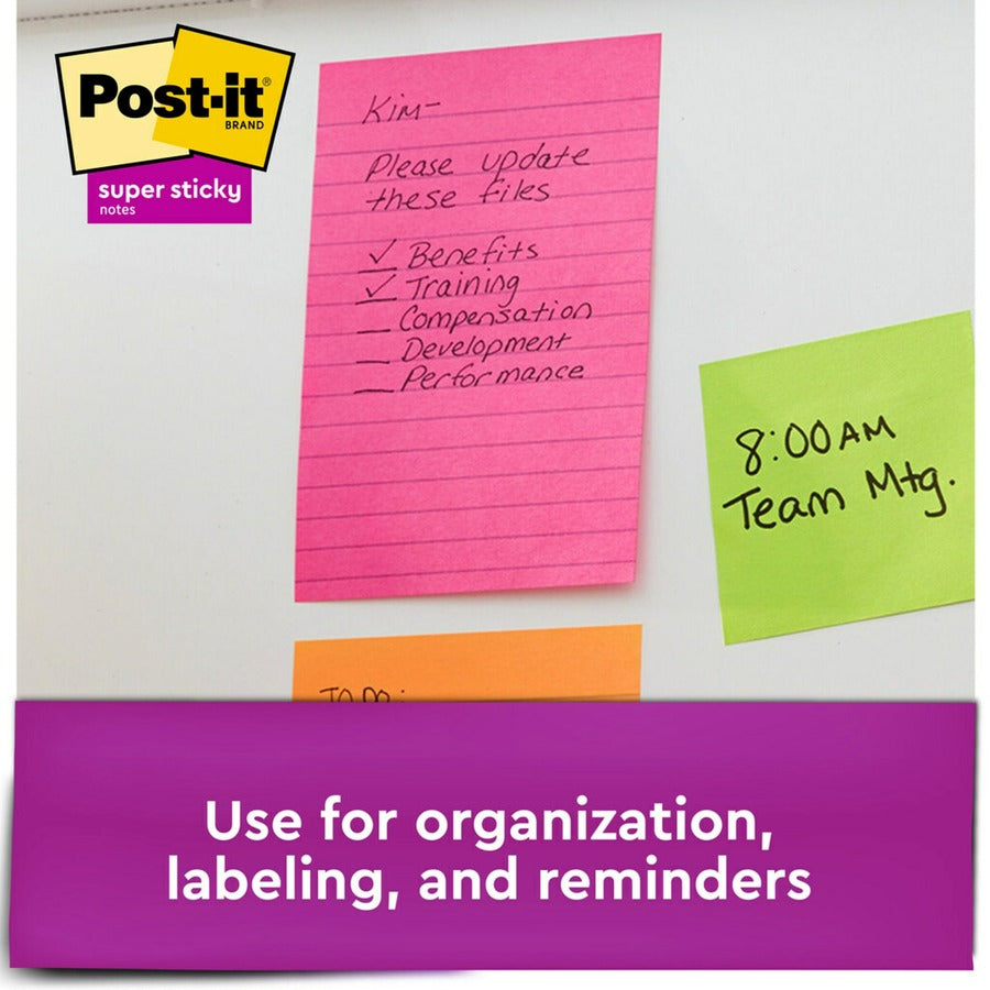 Post-it® Super Sticky Notes - Energy Boost Color Collection - 4" Flag/Note Width x 6" Flag/Note Length - Rectangle - 45 