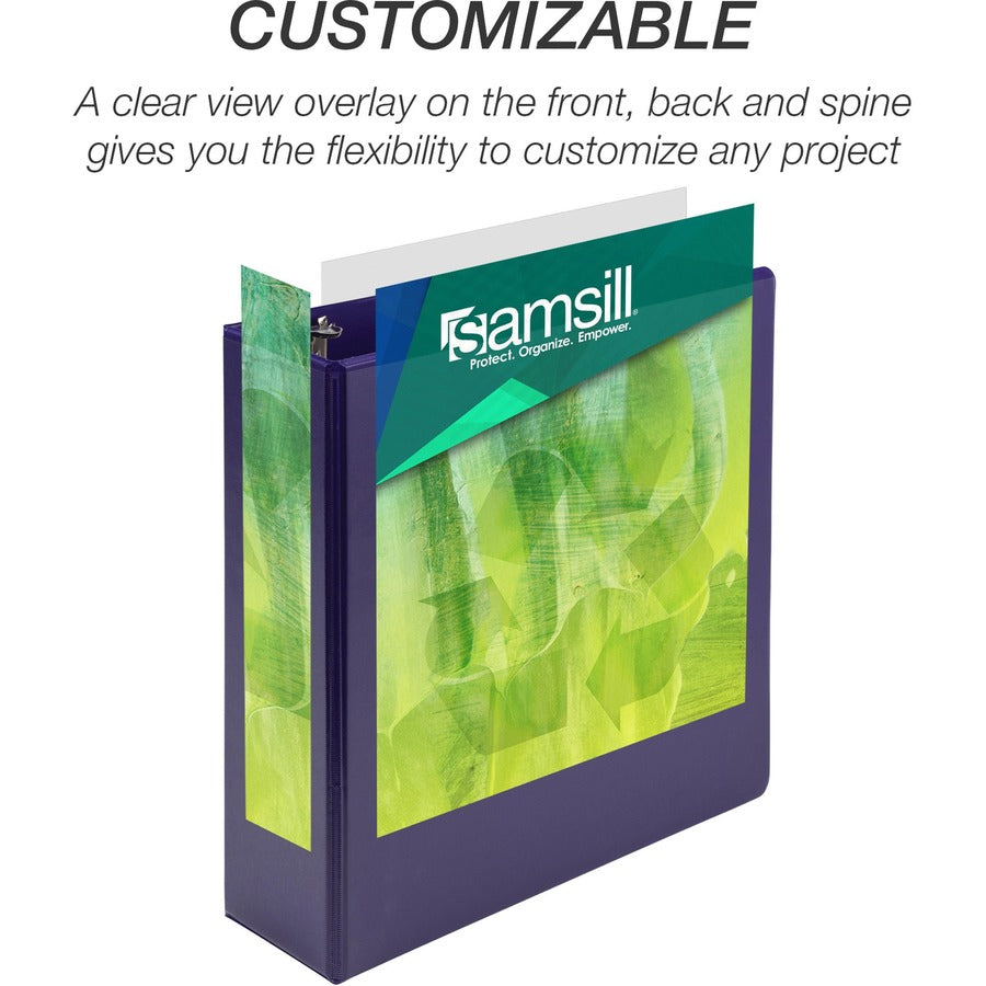 Samsill Earthchoice Durable View Binder - 3" Binder Capacity - Letter - 8 1/2" x 11" Sheet Size - 550 Sheet Capacity - 3