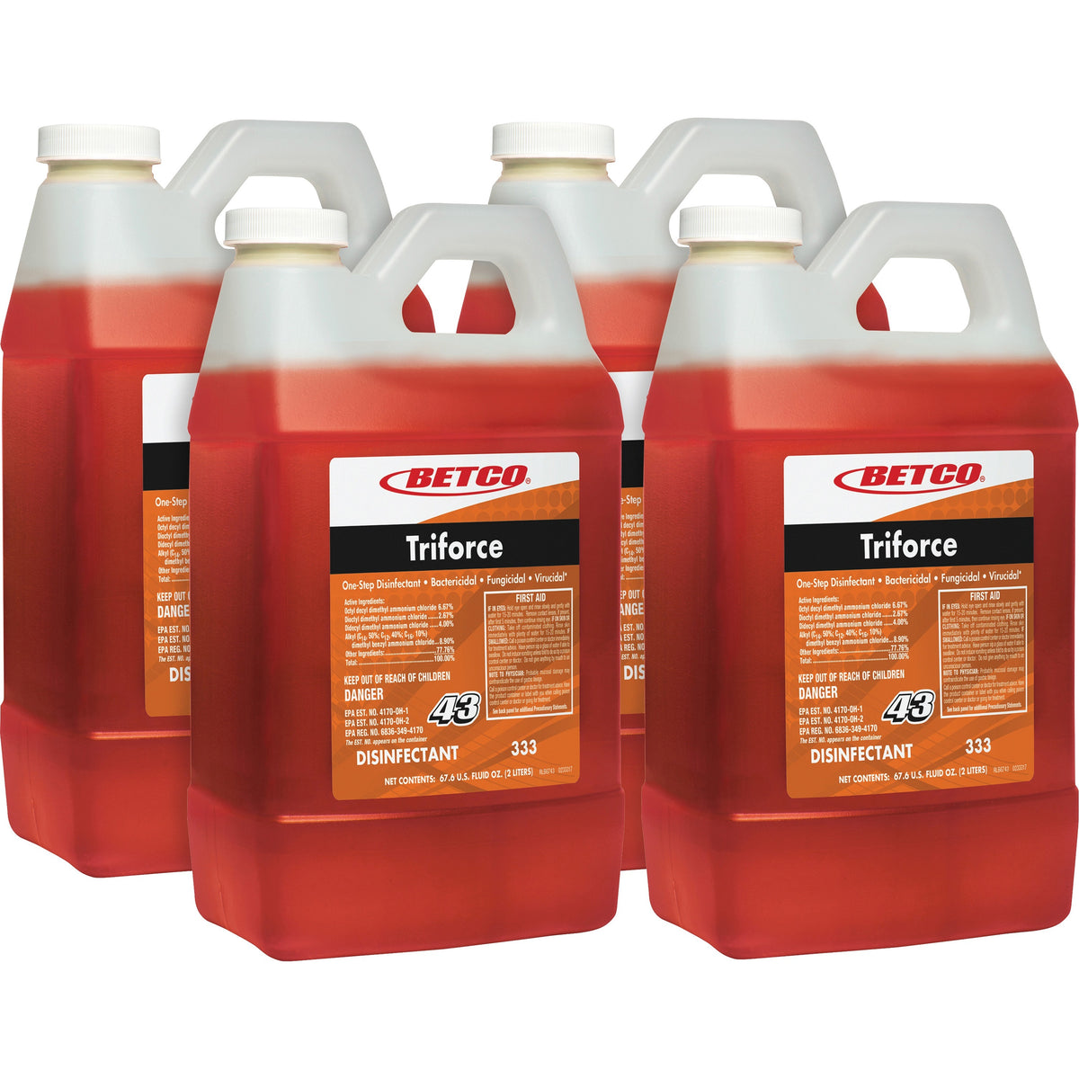 Betco FastDraw 43 Triforce Titan Disinfectant - For Hospital, School, Institutional, Public Area, Hard Surface - Concent
