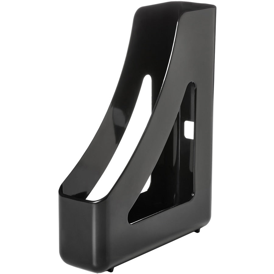 Deflecto AntiMicrobial Magazine File - Black - Polystyrene - 1 Each