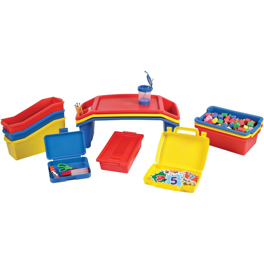 Deflecto Antimicrobial Kids Lap Tray - Supplies, Paper, Book, Pencil, Crayon, Mobile Device, Decoration/Activity - 1 Eac