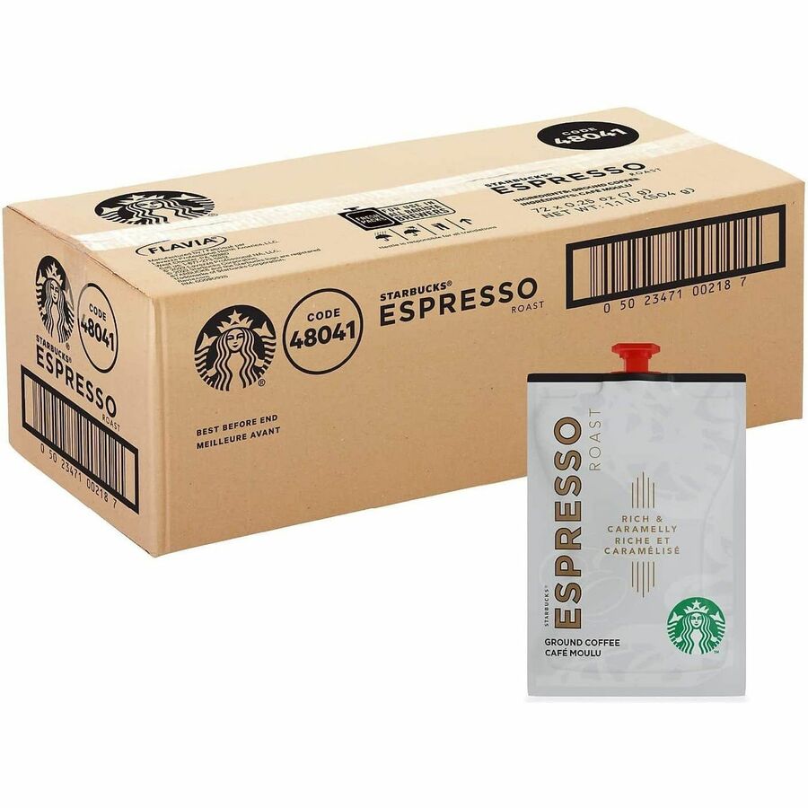 Flavia Freshpack Starbucks Espresso Dark Roast Coffee - Compatible with Flavia Barista - Hot Coffee - Freshpack - Espres