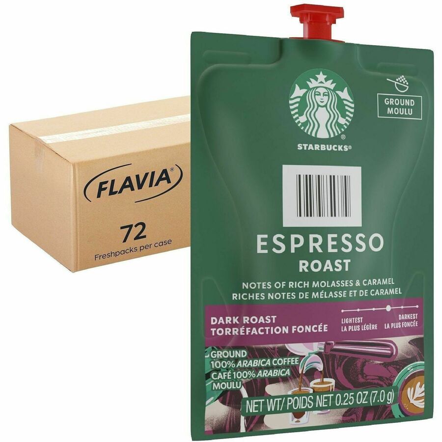 Flavia Freshpack Starbucks Espresso Dark Roast Coffee - Compatible with Flavia Barista - Hot Coffee - Freshpack - Espres