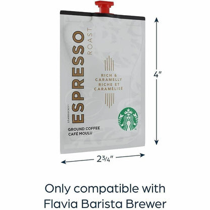 Flavia Freshpack Starbucks Espresso Dark Roast Coffee - Compatible with Flavia Barista - Hot Coffee - Freshpack - Espres
