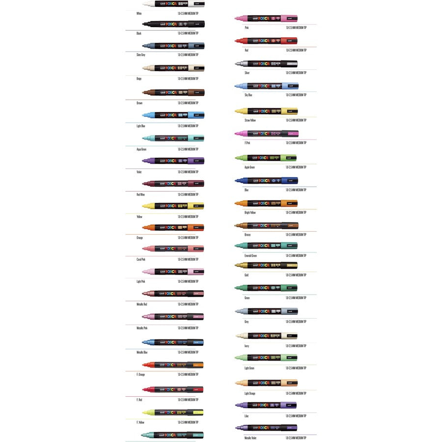 uni® Posca PC-5M Paint Markers - Blue Ink - Water Based, Pigment-based - 6 / Pack