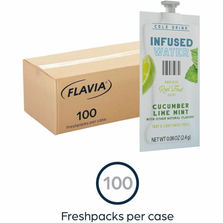 Flavia Cucumber Lime Mint Infused Water - 0.08 fl oz (2 mL) - Cucumber Lime Mint - 100 / Carton