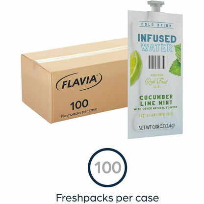 Flavia Cucumber Lime Mint Infused Water - 0.08 fl oz (2 mL) - Cucumber Lime Mint - 100 / Carton