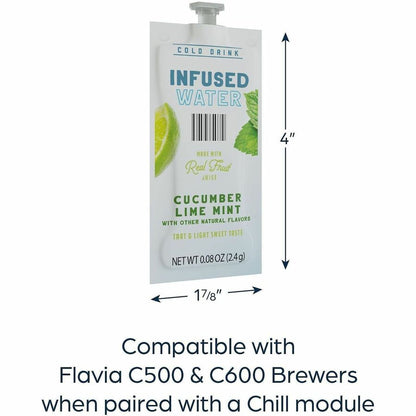 Flavia Cucumber Lime Mint Infused Water - 0.08 fl oz (2 mL) - Cucumber Lime Mint - 100 / Carton