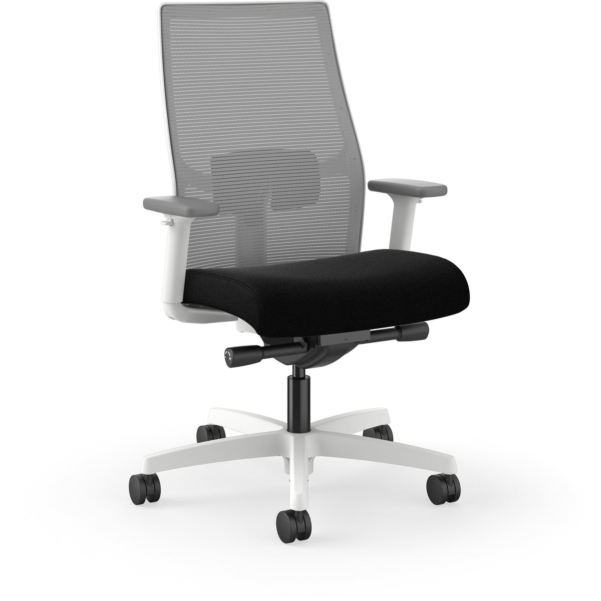 HON Ignition Mid-back Task Chair - Black Seat Color - Fog Back Color - Mesh Back Material - Designer White Frame Color -