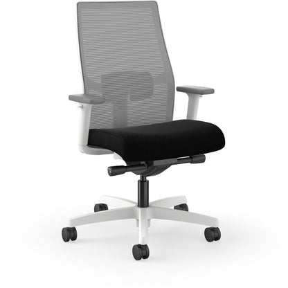 HON Ignition Mid-back Task Chair - Black Seat Color - Fog Back Color - Mesh Back Material - Designer White Frame Color -