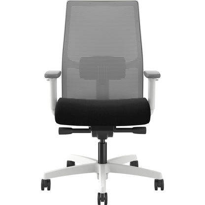 HON Ignition Mid-back Task Chair - Black Seat Color - Fog Back Color - Mesh Back Material - Designer White Frame Color -