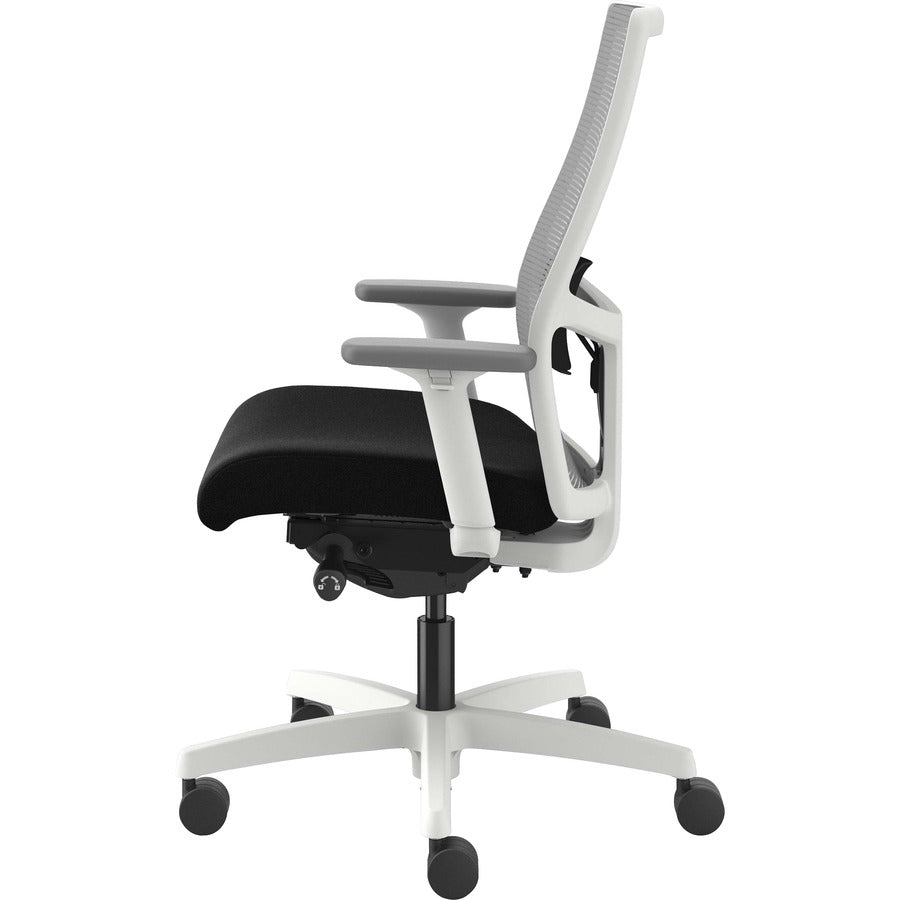 HON Ignition Mid-back Task Chair - Black Seat Color - Fog Back Color - Mesh Back Material - Designer White Frame Color -