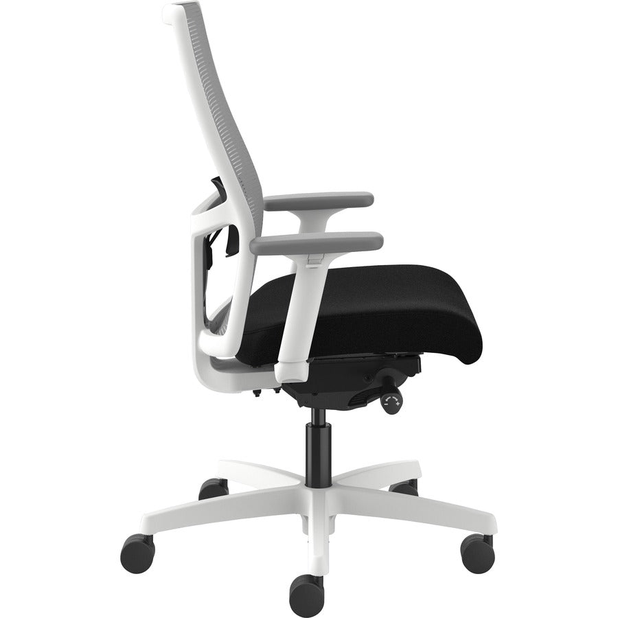 HON Ignition Mid-back Task Chair - Black Seat Color - Fog Back Color - Mesh Back Material - Designer White Frame Color -