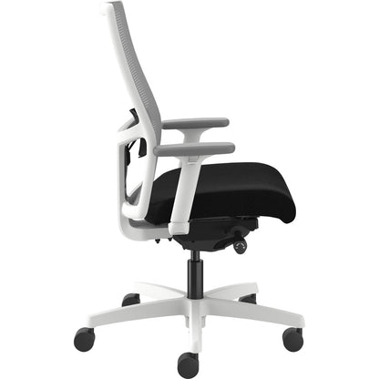 HON Ignition Mid-back Task Chair - Black Seat Color - Fog Back Color - Mesh Back Material - Designer White Frame Color -