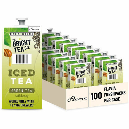 Flavia Bright Tea Co. Green Tea with Honey Iced Green Tea Freshpack - 100 / Carton