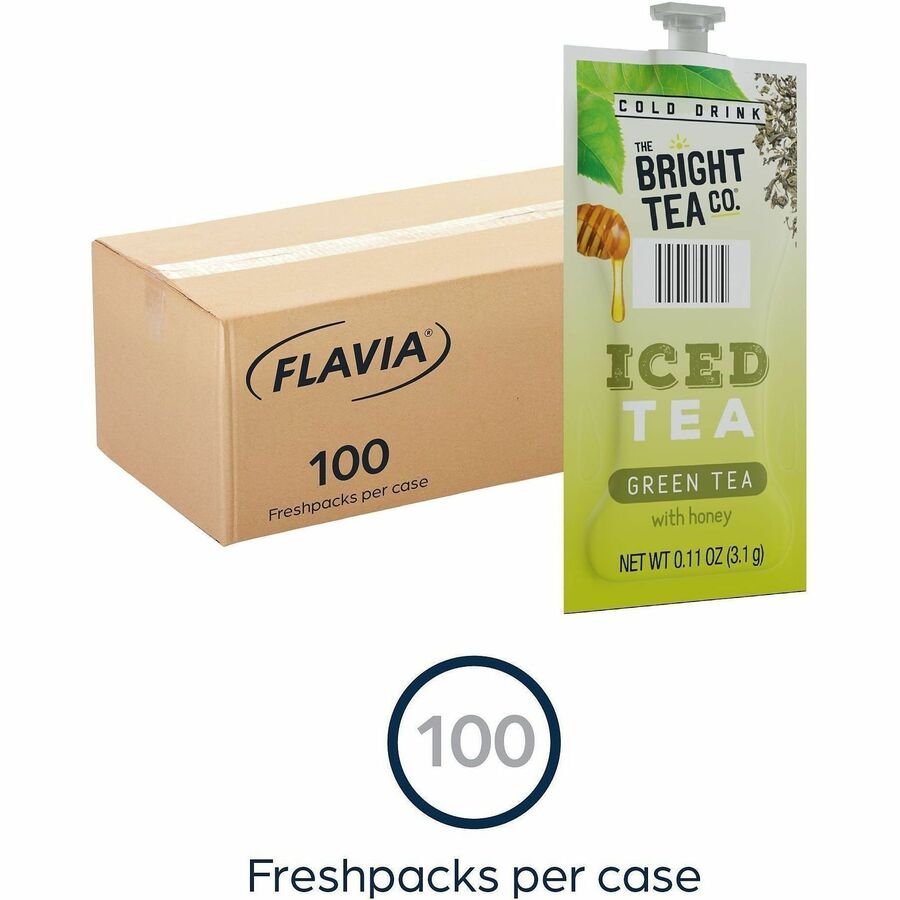 Flavia Bright Tea Co. Green Tea with Honey Iced Green Tea Freshpack - 100 / Carton