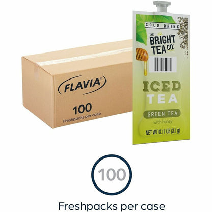 Flavia Bright Tea Co. Green Tea with Honey Iced Green Tea Freshpack - 100 / Carton