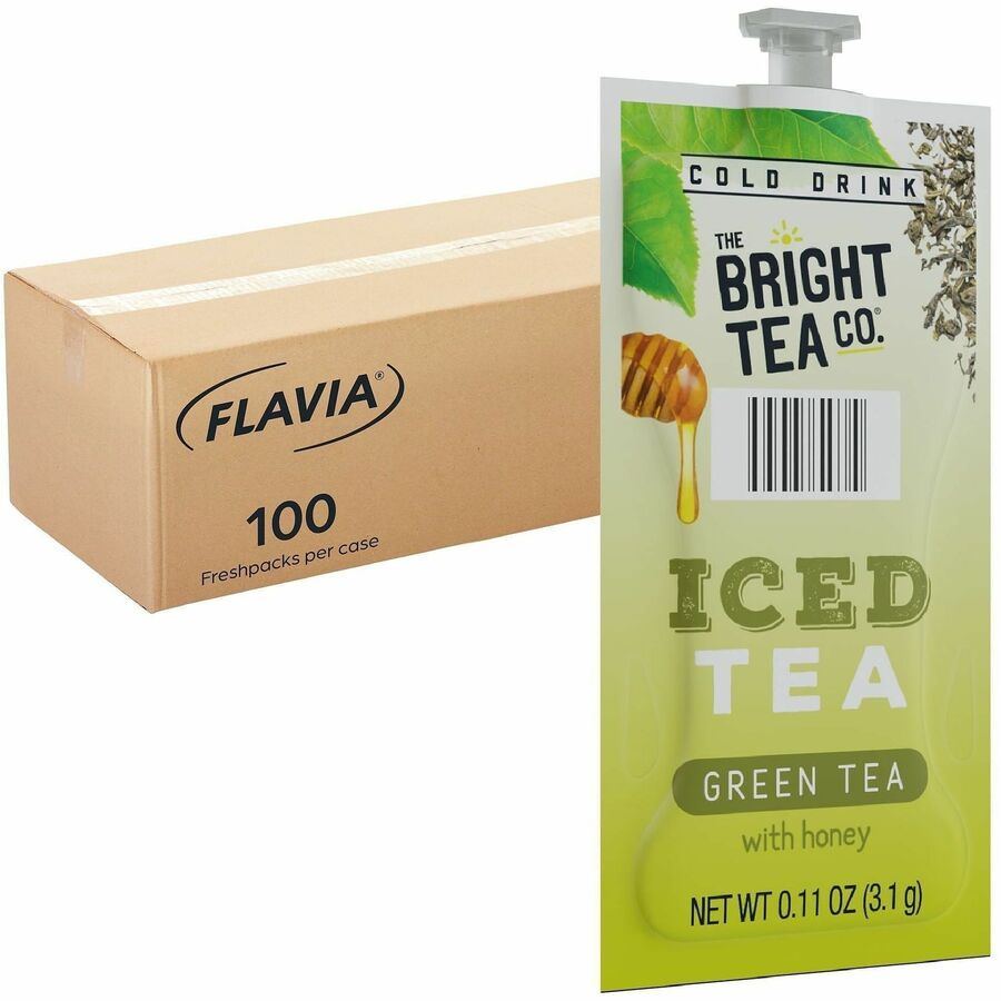 Flavia Bright Tea Co. Green Tea with Honey Iced Green Tea Freshpack - 100 / Carton