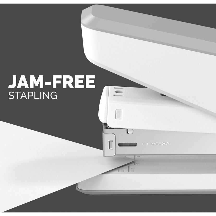Fellowes LX850 Full Strip EasyPress Stapler - White - Holds Upto 210 Staple - Full Strip - White - 1 Each