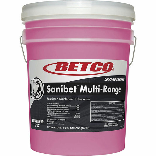 Betco Symplicity Sanibet MultiRange Sanitizer - Concentrate - 640 fl oz (20 quart) - 1 Each