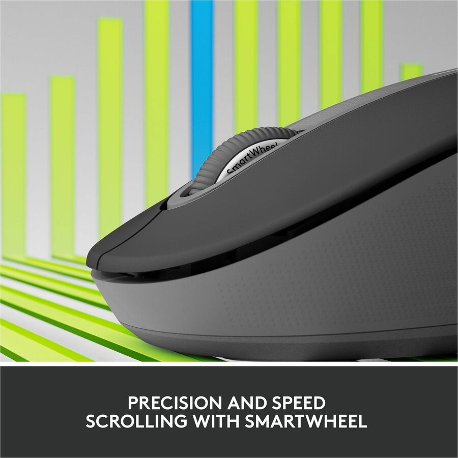 Logitech Signature M650L Mouse - Wireless - Bluetooth/Radio Frequency - Graphite - USB - 4000 dpi - Scroll Wheel - 5 But