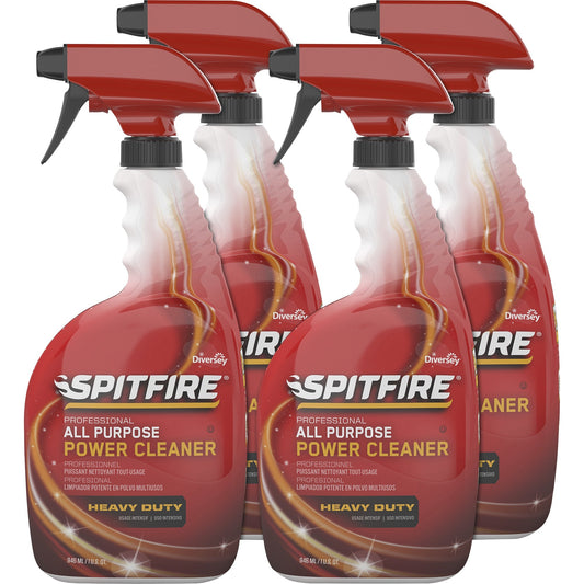 Diversey Spitfire Power Cleaner - Ready-To-Use - 32 fl oz (1 quart) - Fresh Scent - Heavy Duty - Red Spray Bottle - 4 / 