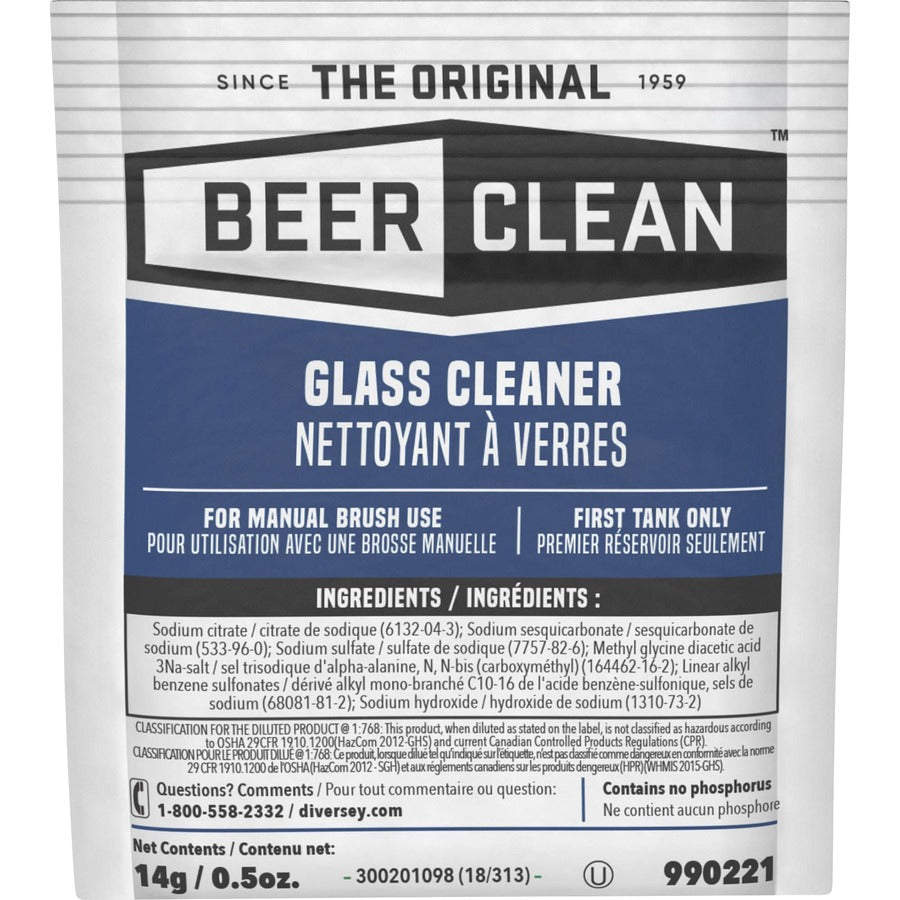 Beer Clean Glass Cleaner - For Glassware - Concentrate - Powder - Odorless, Residue-free, Unscented - White - 100 / Cart