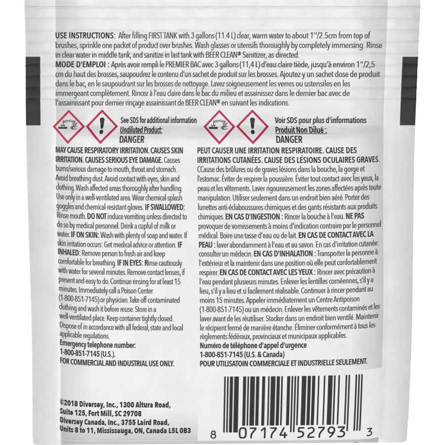 Beer Clean Glass Cleaner - For Glassware - Concentrate - Powder - Odorless, Residue-free, Unscented - White - 100 / Cart
