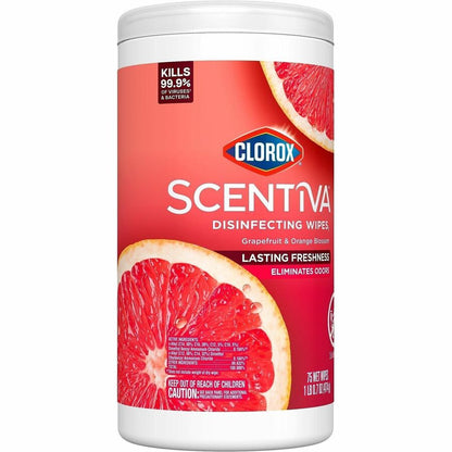 Clorox Scentiva Wipes, Bleach Free Cleaning Wipes - Ready-To-Use - Grapefruit, Orange Blossom Scent - Bleach-free, Disin